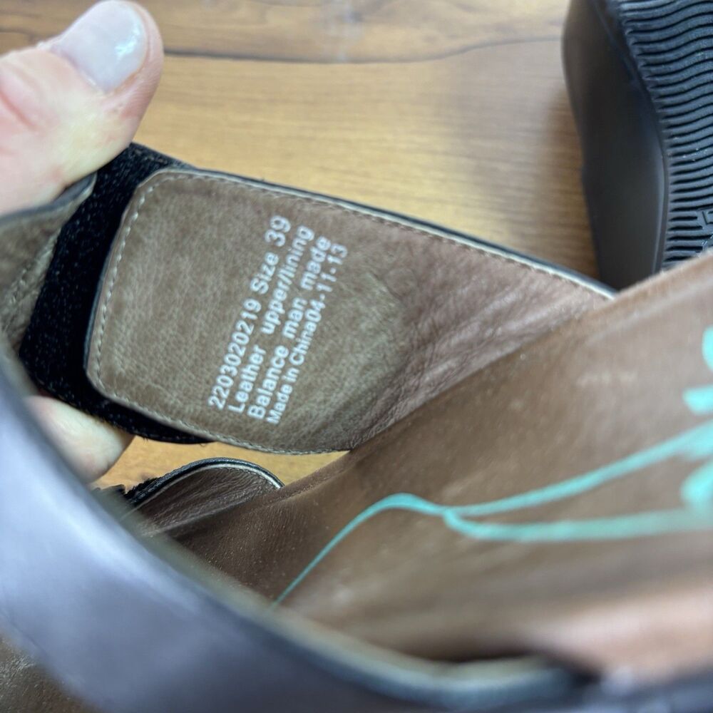 Dansko Dixie Full Grain Leather Sandals Black Turquoise Size EU 39 US 8.5-9 - Picture 9 of 9